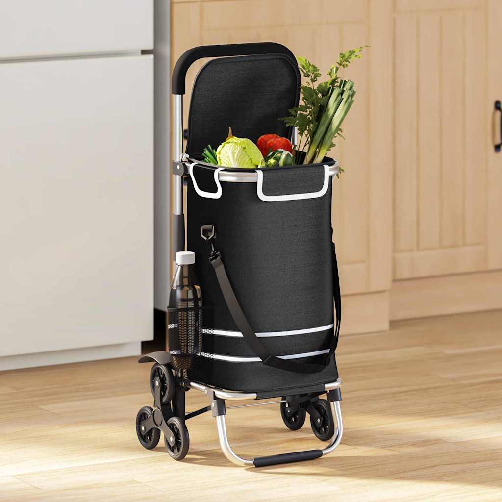 Καρότσι Αγορών Μαύρο 47 x 39 x 100,5 εκ. Ύφασμα Oxford - Pakobazaar
