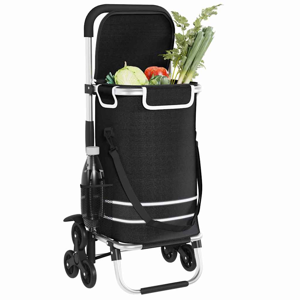Καρότσι Αγορών Μαύρο 47 x 39 x 100,5 εκ. Ύφασμα Oxford - Pakobazaar