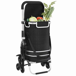 Καρότσι Αγορών Μαύρο 47 x 39 x 100,5 εκ. Ύφασμα Oxford - Pakobazaar