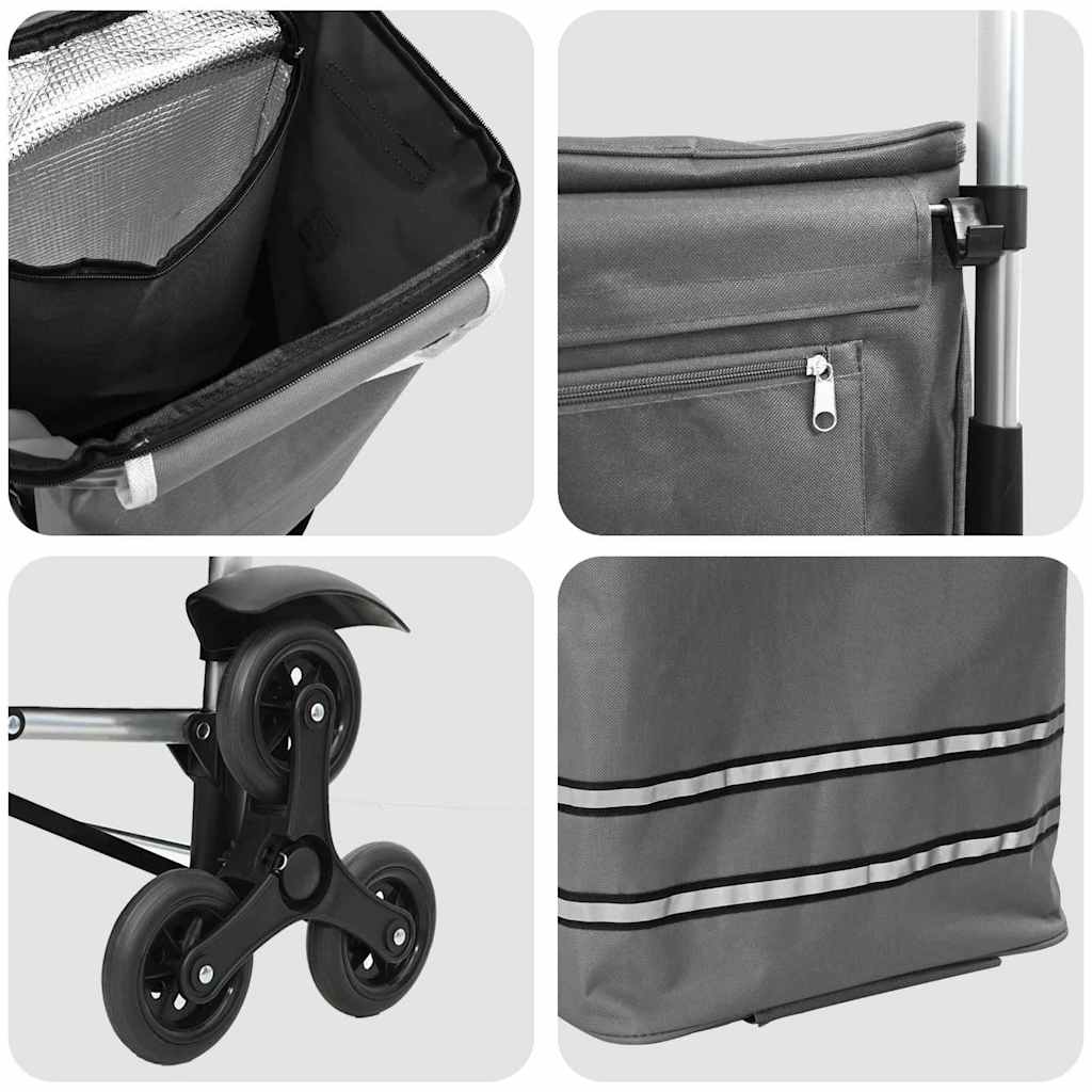Καρότσι Αγορών Γκρι 47 x 39 x 100,5 εκ. Ύφασμα Oxford - Pakobazaar