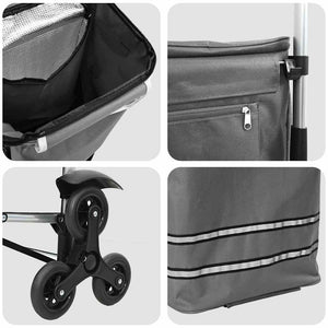 Καρότσι Αγορών Γκρι 47 x 39 x 100,5 εκ. Ύφασμα Oxford - Pakobazaar