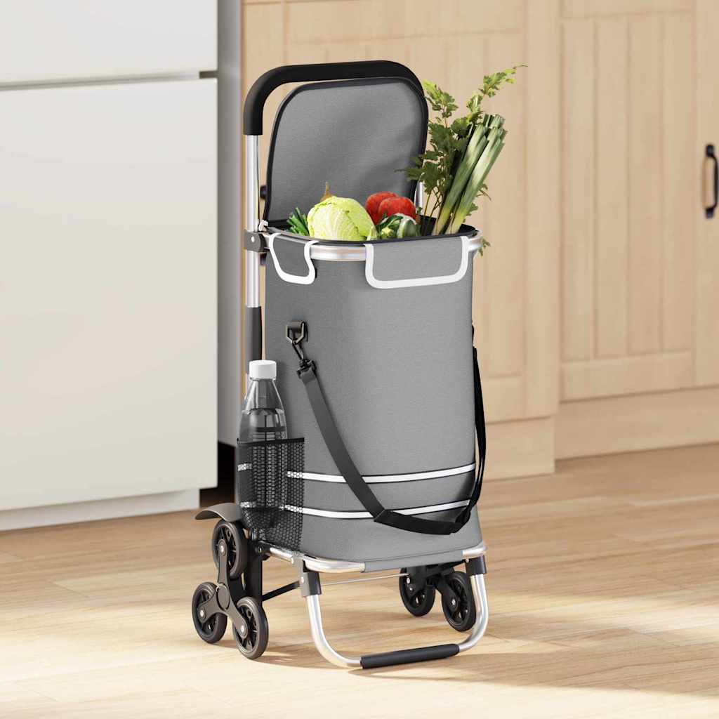 Καρότσι Αγορών Γκρι 47 x 39 x 100,5 εκ. Ύφασμα Oxford - Pakobazaar