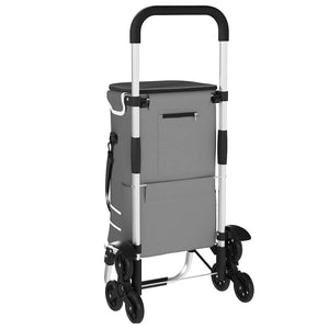 Καρότσι Αγορών Γκρι 47 x 39 x 100,5 εκ. Ύφασμα Oxford - Pakobazaar