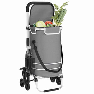 Καρότσι Αγορών Γκρι 47 x 39 x 100,5 εκ. Ύφασμα Oxford - Pakobazaar