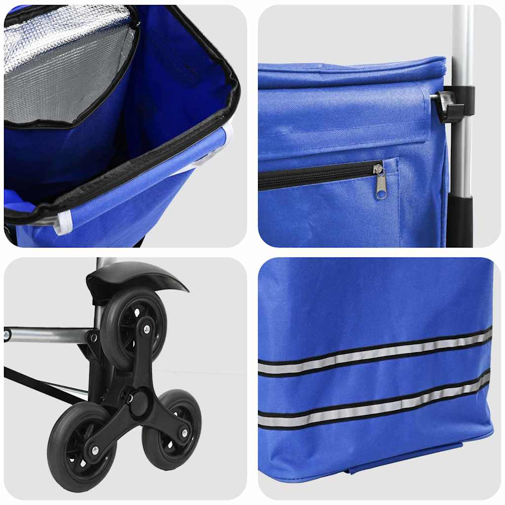 Καρότσι Αγορών Μπλε 47 x 39 x 100,5 εκ. Ύφασμα Oxford - Pakobazaar
