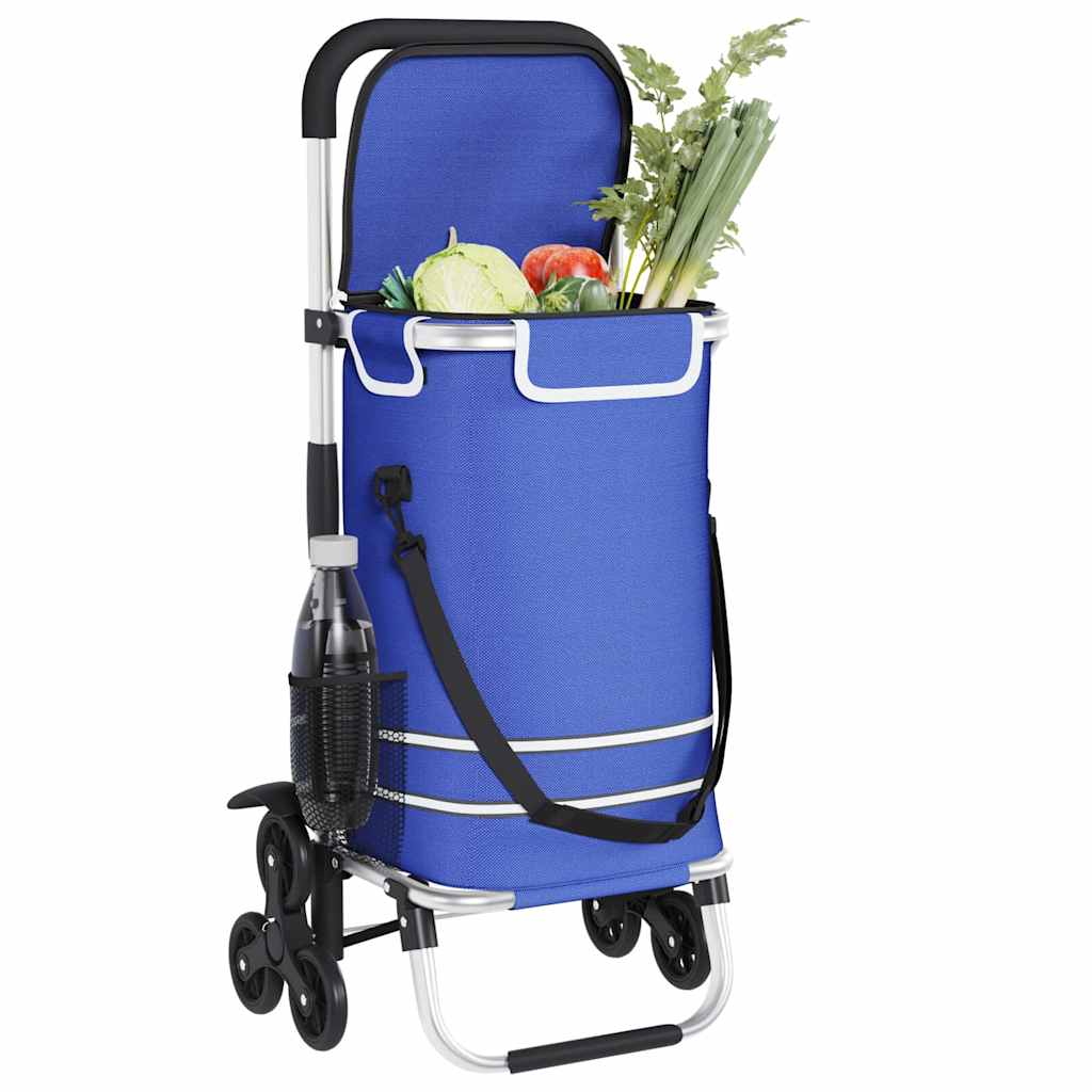 Καρότσι Αγορών Μπλε 47 x 39 x 100,5 εκ. Ύφασμα Oxford - Pakobazaar