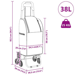 Καρότσι Αγορών Μπλε 39,5 x 33 x 93 εκ Ύφασμα Oxford - Pakobazaar