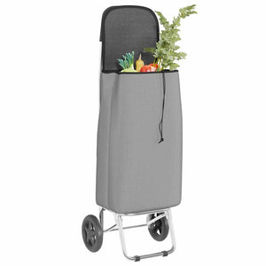 Καρότσι Αγορών Γκρι 35 x 28 x 92 εκ. Ύφασμα Oxford - Pakobazaar