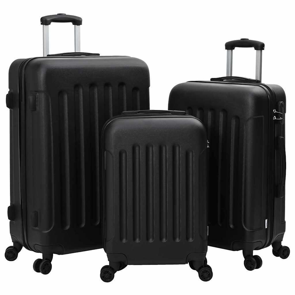 Βαλίτσα με κλειδαριά 3 pcs Μαύρο 50 x 31 x 78 εκ ΑΒΣ Πλαστικό