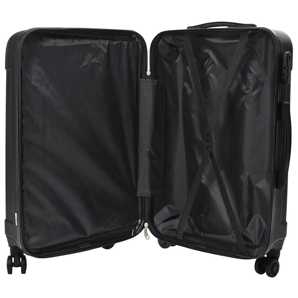 Βαλίτσα με κλειδαριά 3 pcs Μαύρο 50 x 31 x 78 εκ ΑΒΣ Πλαστικό