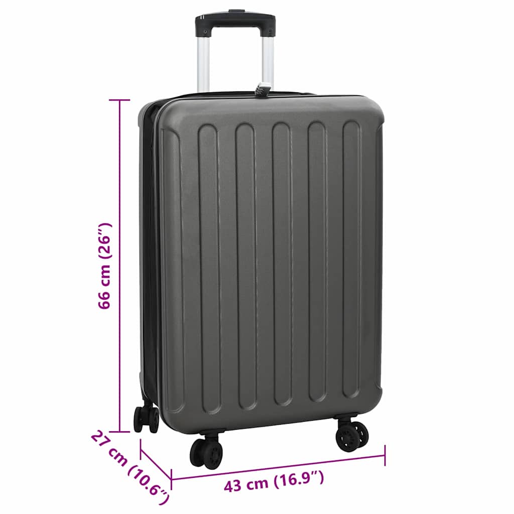 Βαλίτσα με κλειδαριά Σκούρο γκρι 43 x 27 x 66 εκ. ΑΒΣ Πλαστικό