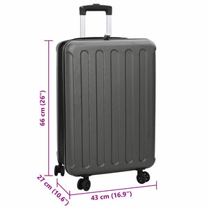 Βαλίτσα με κλειδαριά Σκούρο γκρι 43 x 27 x 66 εκ. ΑΒΣ Πλαστικό