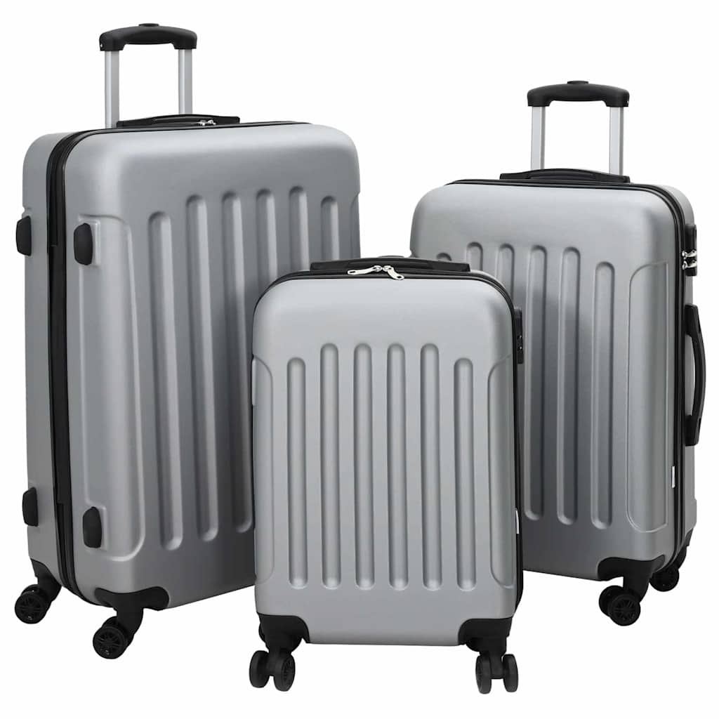 Βαλίτσα με κλειδαριά 3 pcs Ασημί 50 x 31 x 78 εκ ΑΒΣ Πλαστικό