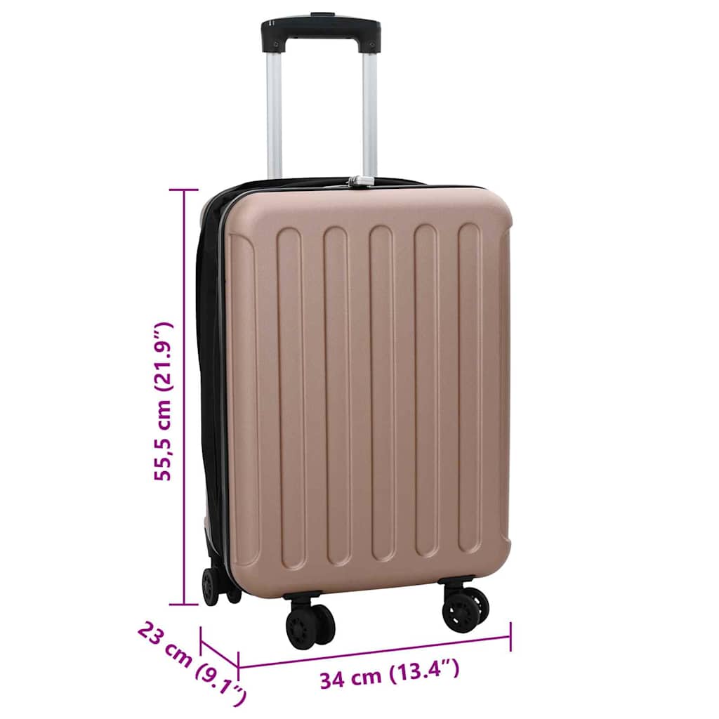 Βαλίτσα με κλειδαριά ροζ χρυσό 34 x 23 x 55.5 εκ. ΑΒΣ Πλαστικό