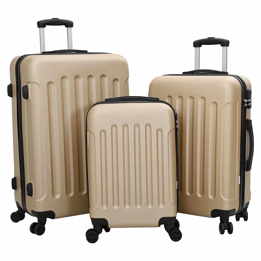 Βαλίτσα με κλειδαριά 3 pcs Μπρονζέ 50 x 31 x 78 εκ ΑΒΣ Πλαστικό