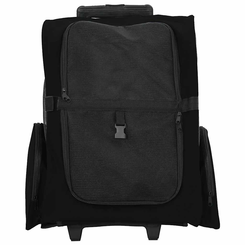 Καρότσι Κατοικίδιων 3 σε 1 Μαύρο Ύφασμα Oxford 48x32x(57-106) εκ. - Pakobazaar