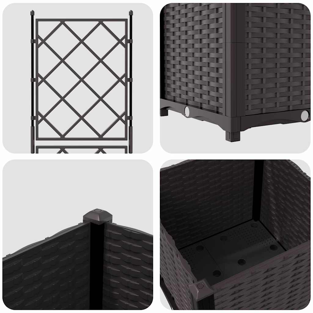 Γλάστρα Κήπου Καφέ 40 x 40 x 143 εκ. Ατσάλι - Pakobazaar