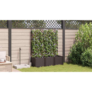 Γλάστρα Κήπου 3 pcs Καφέ 120 x 40 x 143 εκ. Ατσάλι - Pakobazaar