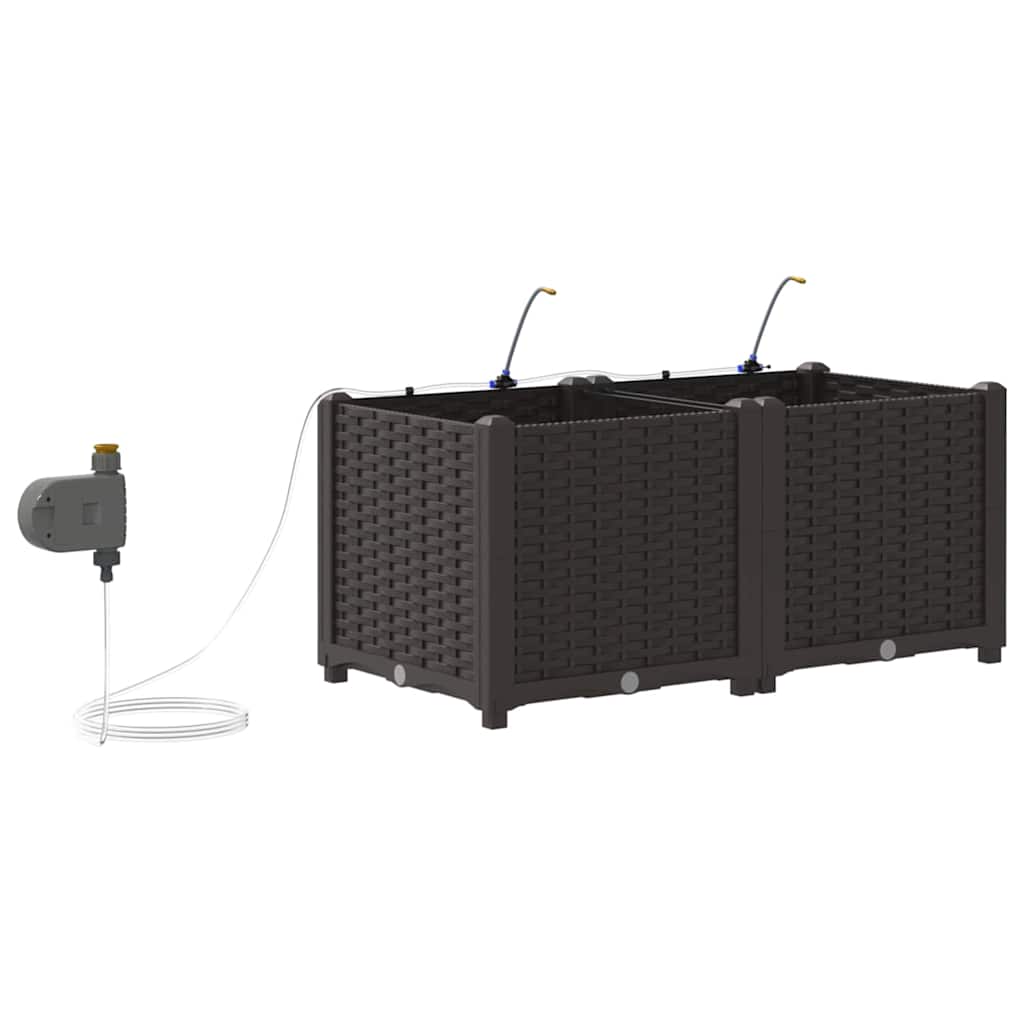 Γλάστρα Κήπου 2 pcs Καφέ Ατσάλι - Pakobazaar