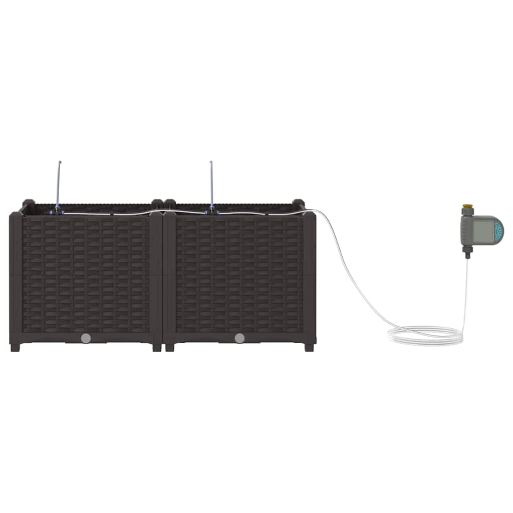 Γλάστρα Κήπου 2 pcs Καφέ Ατσάλι - Pakobazaar