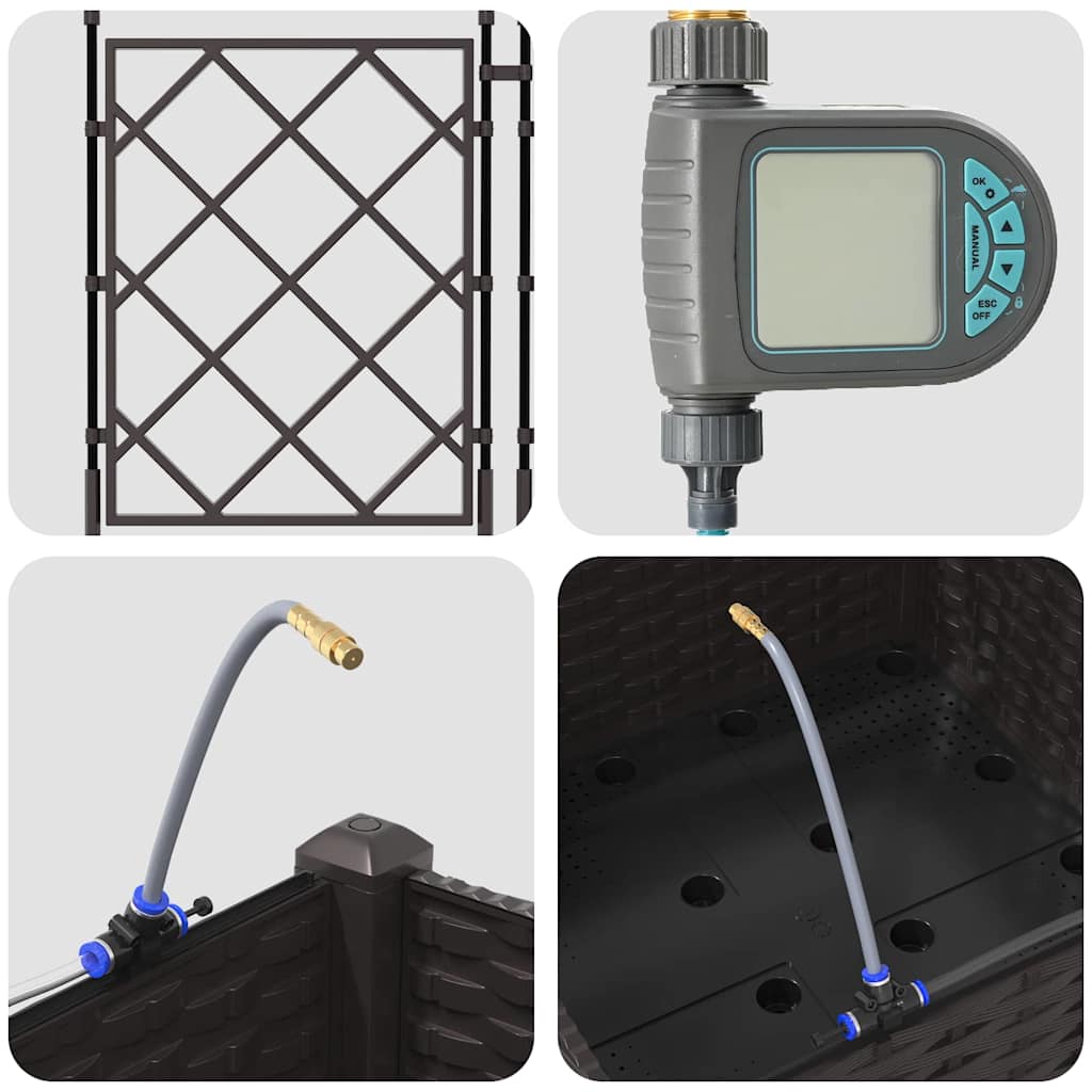 Γλάστρα Κήπου Καφέ 40 x 40 x 126 cm Ατσάλι - Pakobazaar