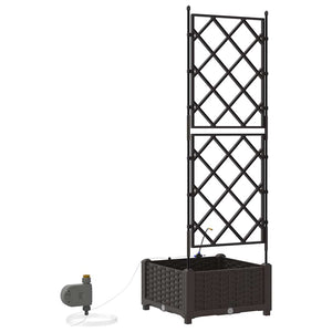 Γλάστρα Κήπου Καφέ 40 x 40 x 126 cm Ατσάλι - Pakobazaar