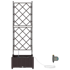 Γλάστρα Κήπου Καφέ 40 x 40 x 126 cm Ατσάλι - Pakobazaar