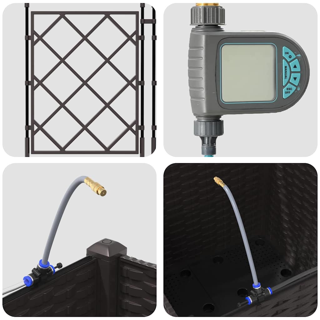 Γλάστρα Κήπου Καφέ 40 x 40 x 142 cm Ατσάλι - Pakobazaar