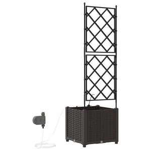Γλάστρα Κήπου Καφέ 40 x 40 x 142 cm Ατσάλι - Pakobazaar