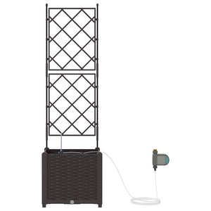 Γλάστρα Κήπου Καφέ 40 x 40 x 142 cm Ατσάλι - Pakobazaar