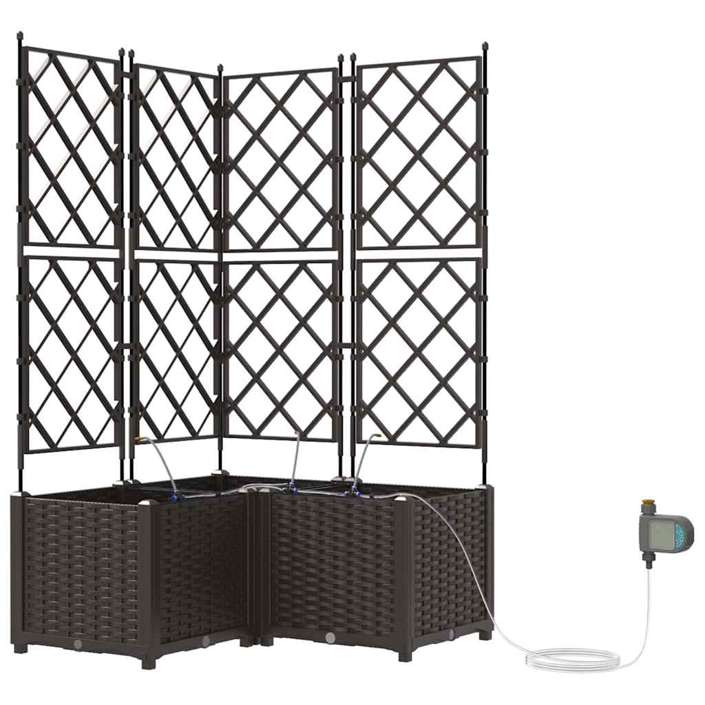 Γλάστρα Κήπου 3 pcs Καφέ Ατσάλι - Pakobazaar