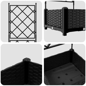 Γλάστρα Κήπου Μαύρο 40 x 40 x 125,5 εκ. PP