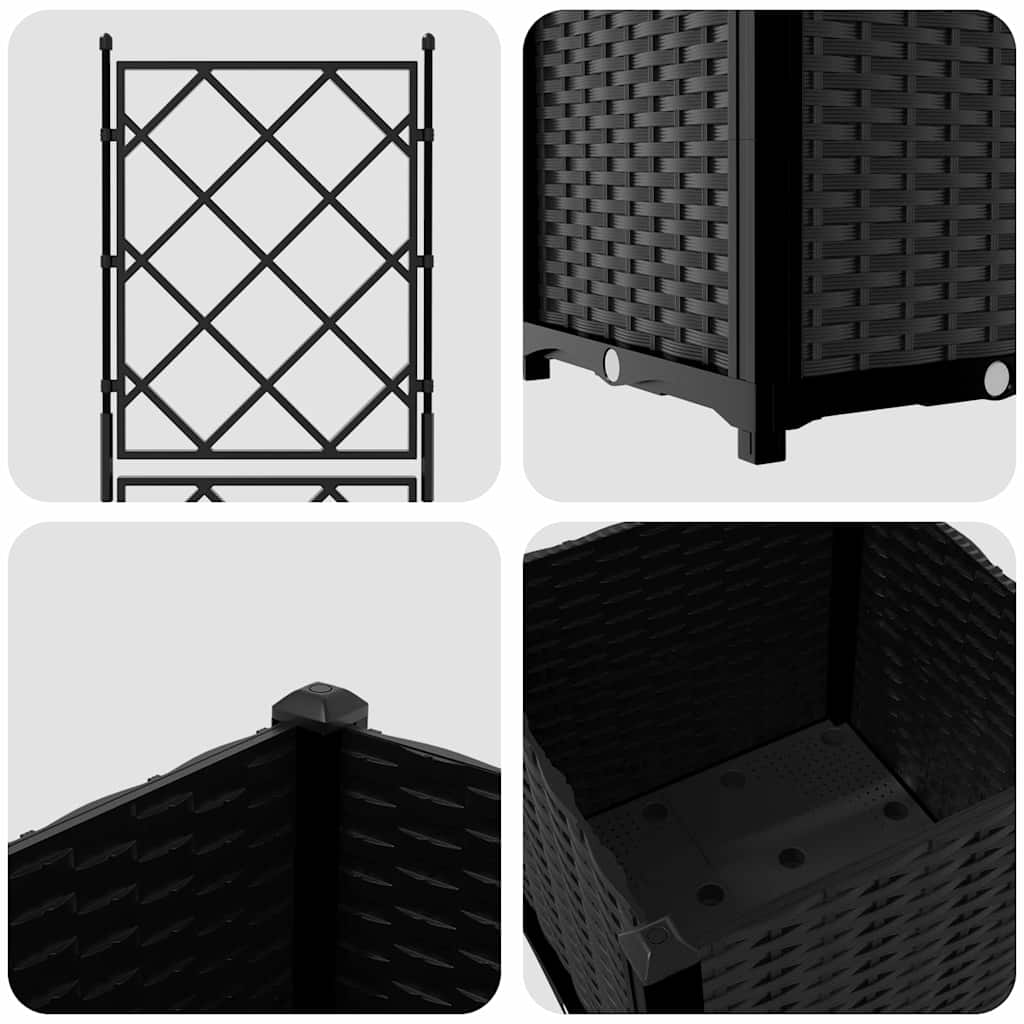 Γλάστρα Κήπου Μαύρο 40 x 40 x 143 εκ. PP - Pakobazaar