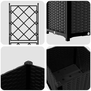 Γλάστρα Κήπου Μαύρο 40 x 40 x 143 εκ. PP - Pakobazaar