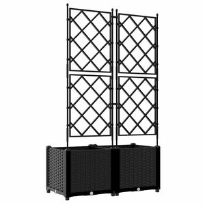 Γλάστρα Κήπου 2 τμχ. Μαύρο 80 x 40 x 143 εκ. PP