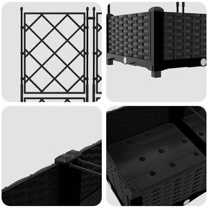 Γλάστρα Κήπου 3 τμχ. Μαύρο 120 x 40 x 125,5 εκ. PP