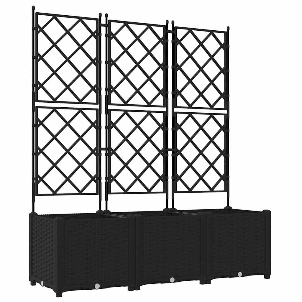 Γλάστρα Κήπου 3 pcs Μαύρο 120 x 40 x 143 εκ. Ατσάλι - Pakobazaar