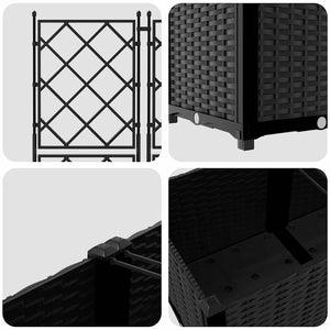 Γλάστρα Κήπου 3 τμχ. Μαύρο 80 x 80 x 143 εκ. PP - Pakobazaar