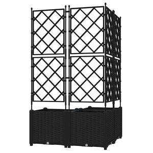 Γλάστρα Κήπου 3 τμχ. Μαύρο 80 x 80 x 143 εκ. PP - Pakobazaar