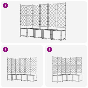 Γλάστρα Κήπου 5 pcs Μαύρο 120 x 120 x 143 εκ. Ατσάλι - Pakobazaar