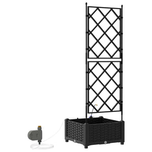 Γλάστρα Κήπου Μαύρο 40 x 40 x 126 cm Ατσάλι - Pakobazaar
