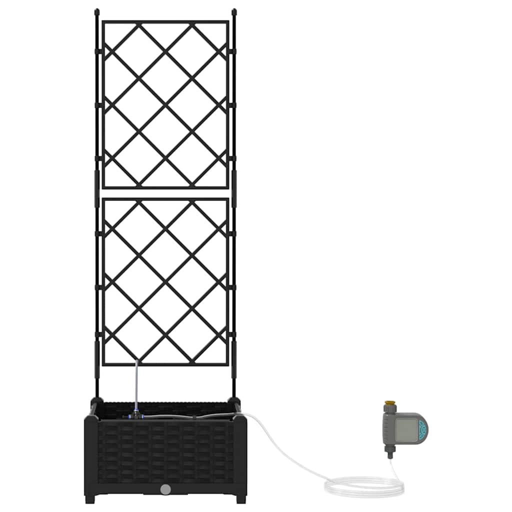 Γλάστρα Κήπου Μαύρο 40 x 40 x 126 cm Ατσάλι - Pakobazaar