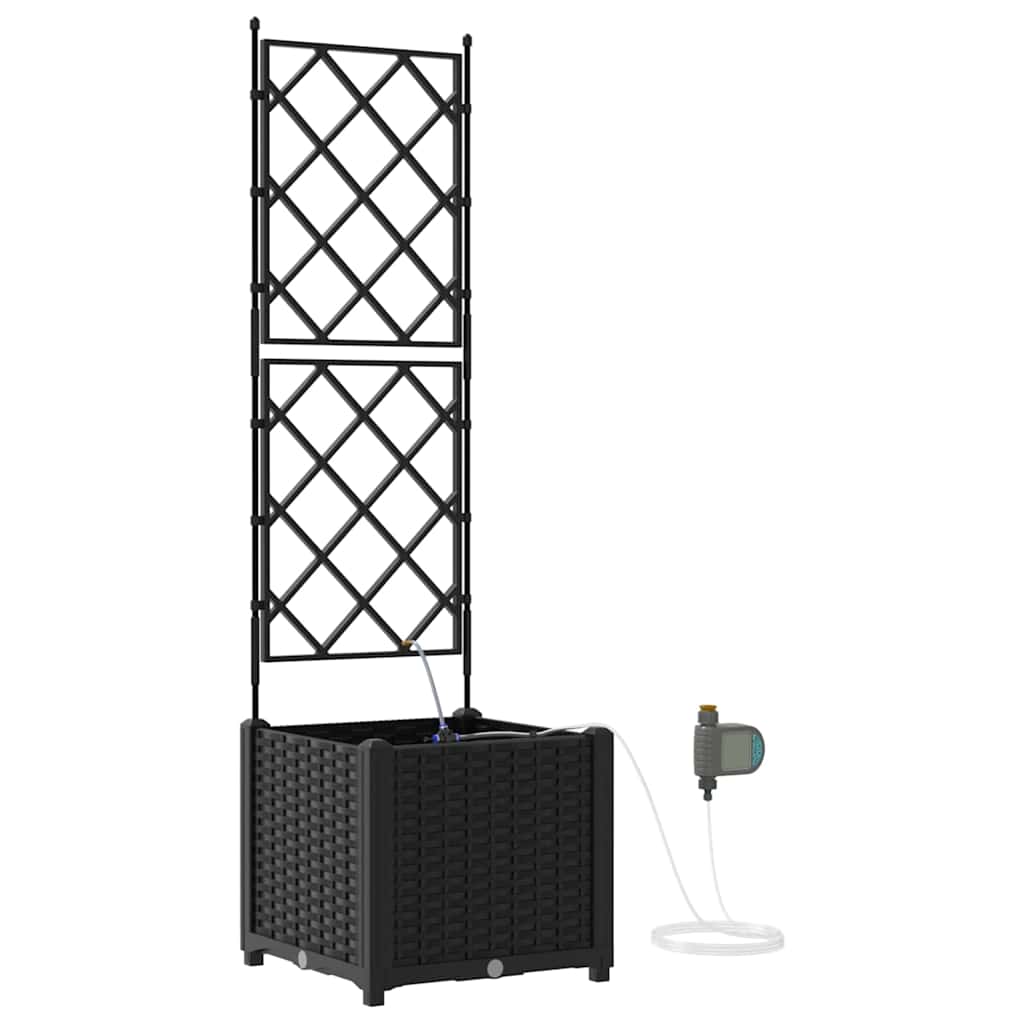 Γλάστρα Κήπου Μαύρο 40 x 40 x 142 cm Ατσάλι - Pakobazaar