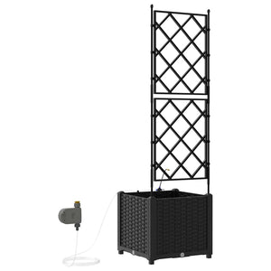 Γλάστρα Κήπου Μαύρο 40 x 40 x 142 cm Ατσάλι - Pakobazaar