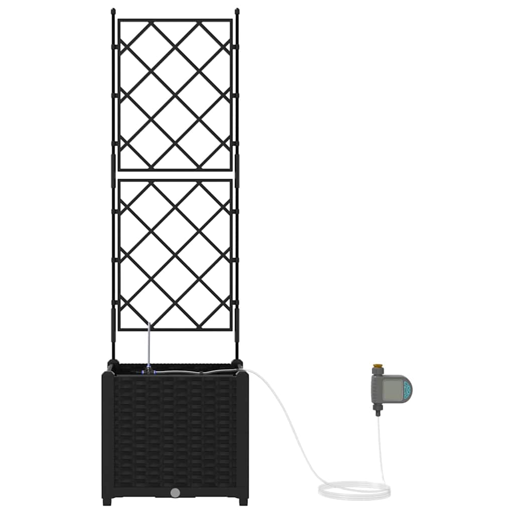 Γλάστρα Κήπου Μαύρο 40 x 40 x 142 cm Ατσάλι - Pakobazaar