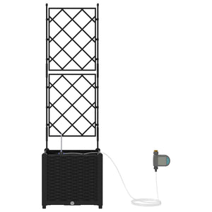 Γλάστρα Κήπου Μαύρο 40 x 40 x 142 cm Ατσάλι - Pakobazaar