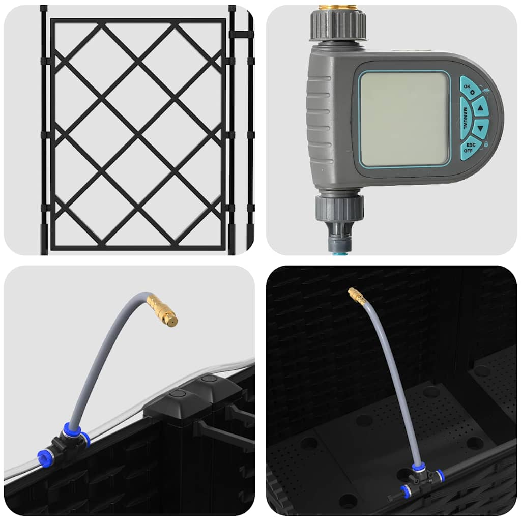 Γλάστρα Κήπου 2 pcs Μαύρο Ατσάλι - Pakobazaar