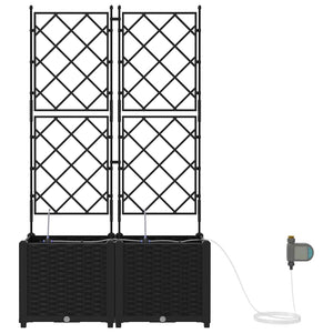 Γλάστρα Κήπου 2 pcs Μαύρο Ατσάλι - Pakobazaar