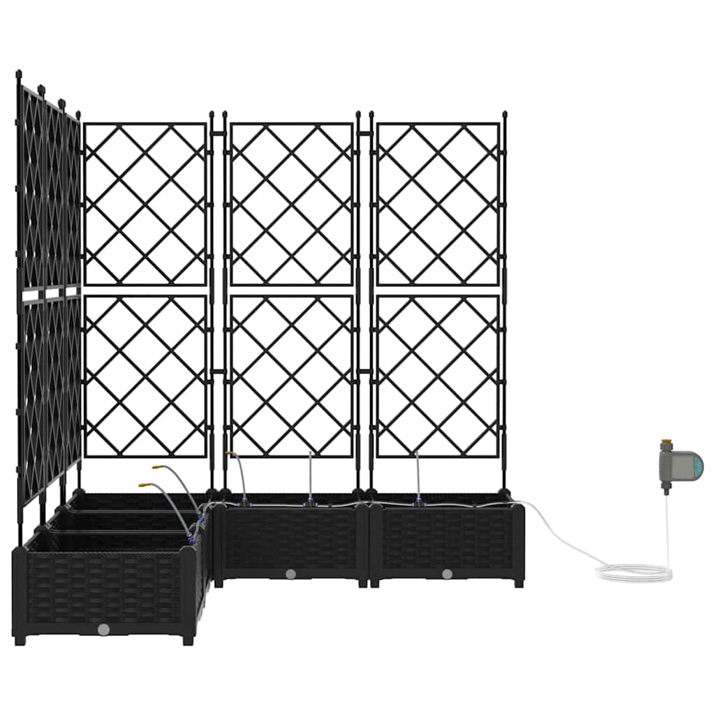 Γλάστρα Κήπου 5 pcs Μαύρο Ατσάλι - Pakobazaar