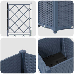 Γλάστρα Κήπου Γκρι 40 x 40 x 143 εκ. PP